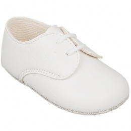 Baby Boys White Matt Lace Pram Shoes 'Baypods'